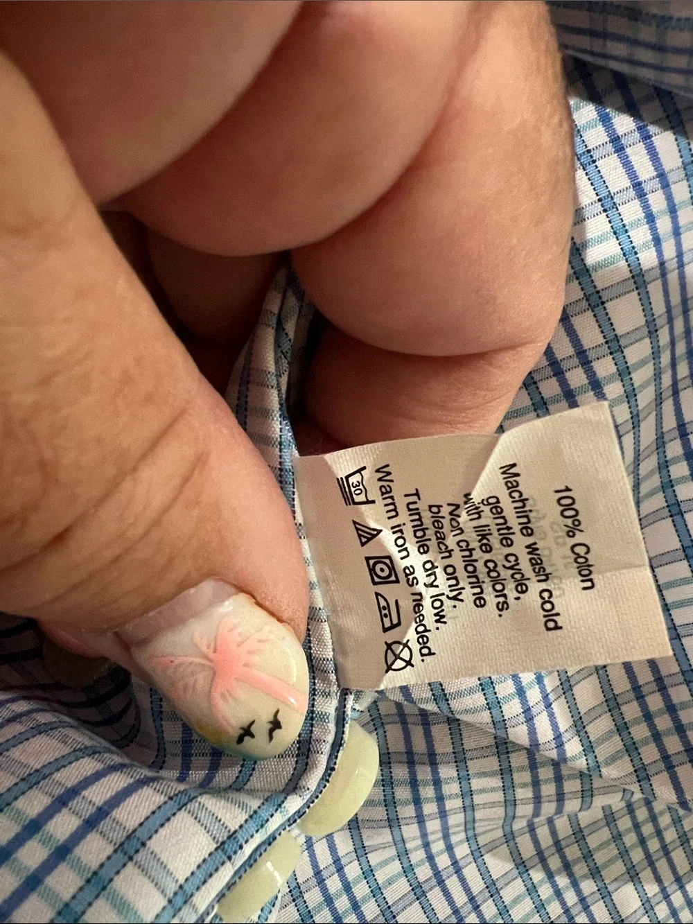 J. Crew Men's Blue and White Micro-Check Dress Shirt Size S